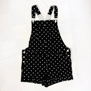 Forever 21 black and white polka dot overall shorts size US 30